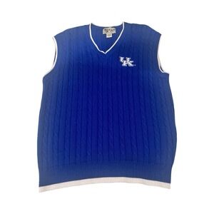 Joe College UK University of Kentucky Wildcats NCAA Mens L Cable Knit Vest
